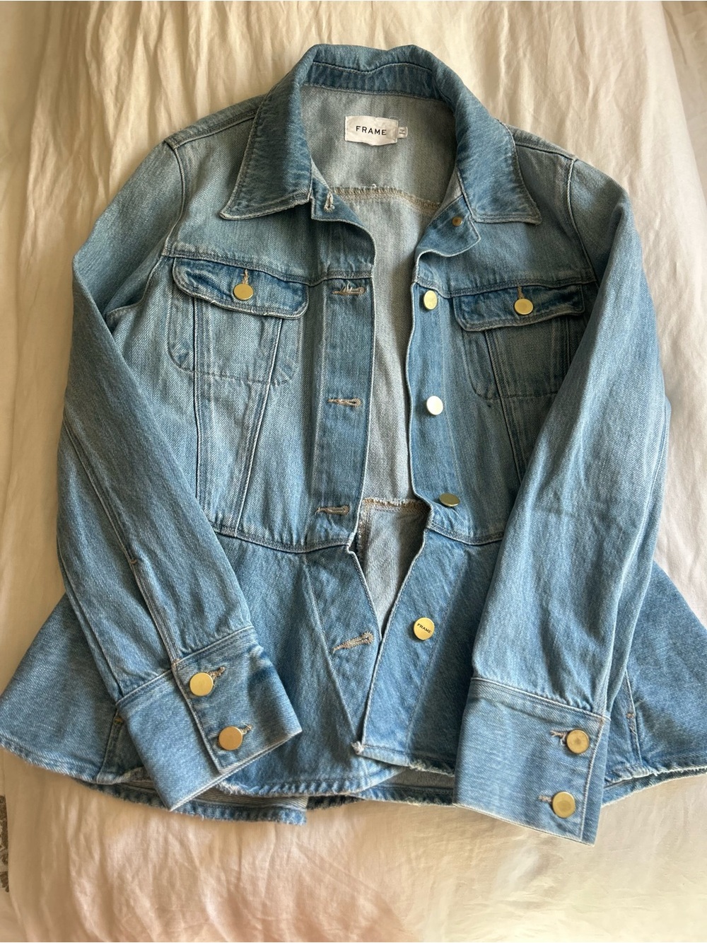 Frame Denim Light Blue Classic Trucker Jean Jacket